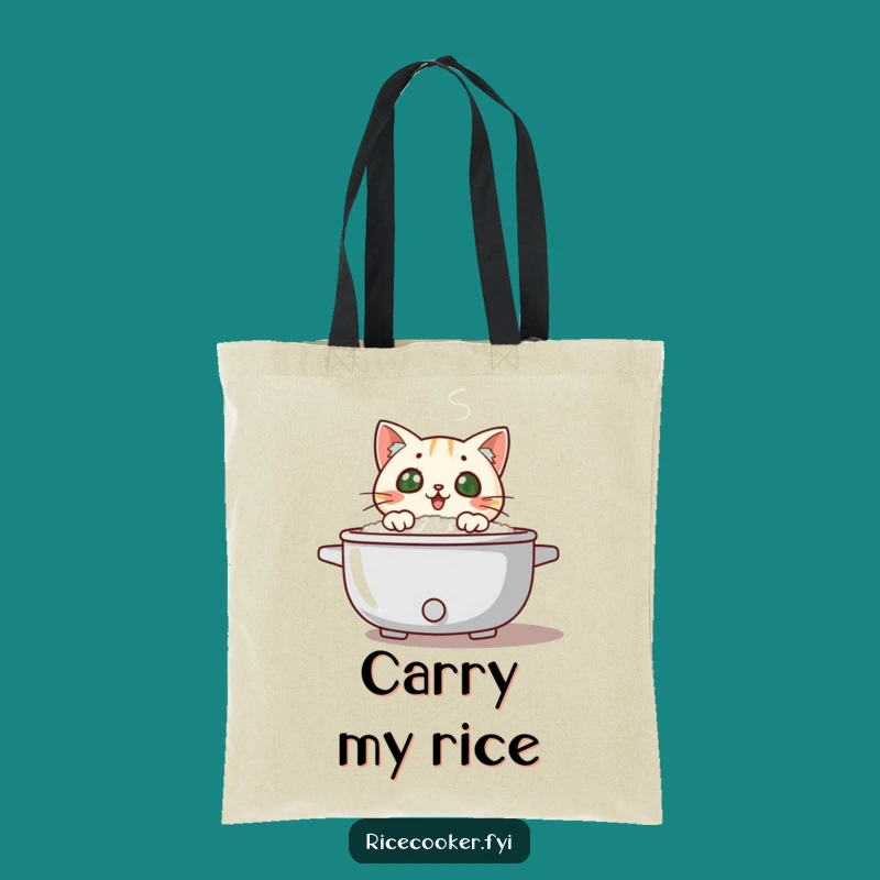 Funny Cat Rice Cooker Tote Bag - Spacious and Hilarious Carry-All for Cat Lovers