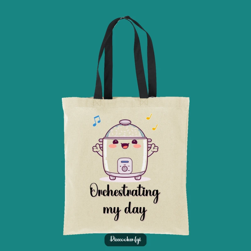 Funny Cheerful Rice Cooker Tote Bag: Carry the Beat!