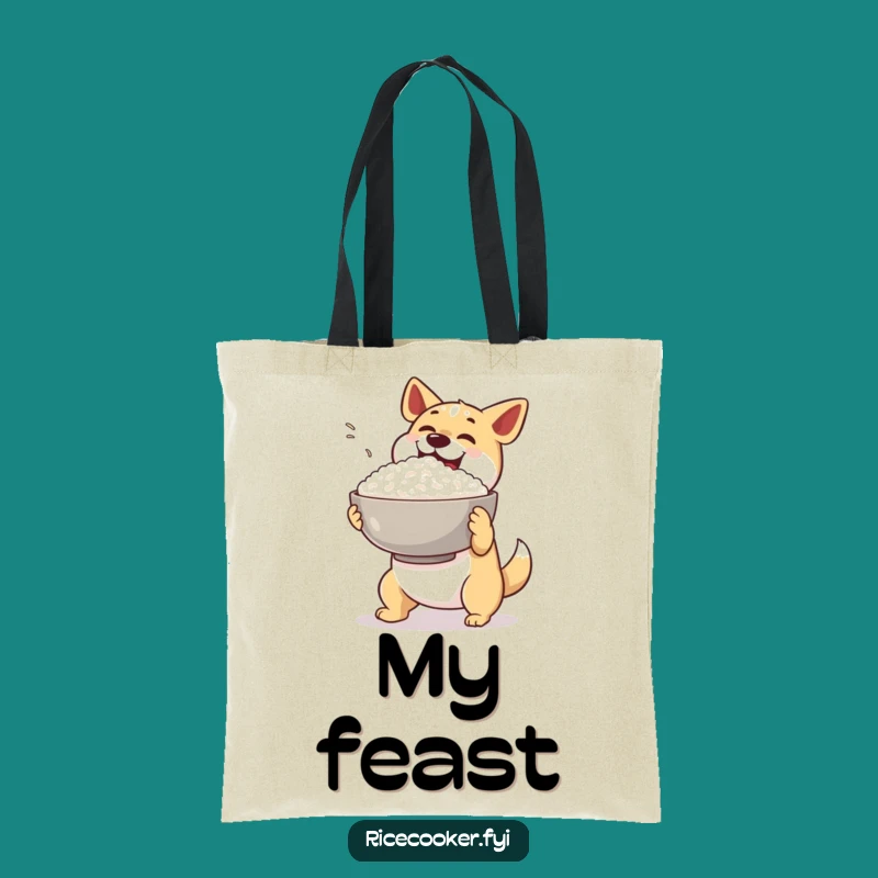 Funny Dog Rice Tote Bag: Carry Your Feast in This Hilarious Bag