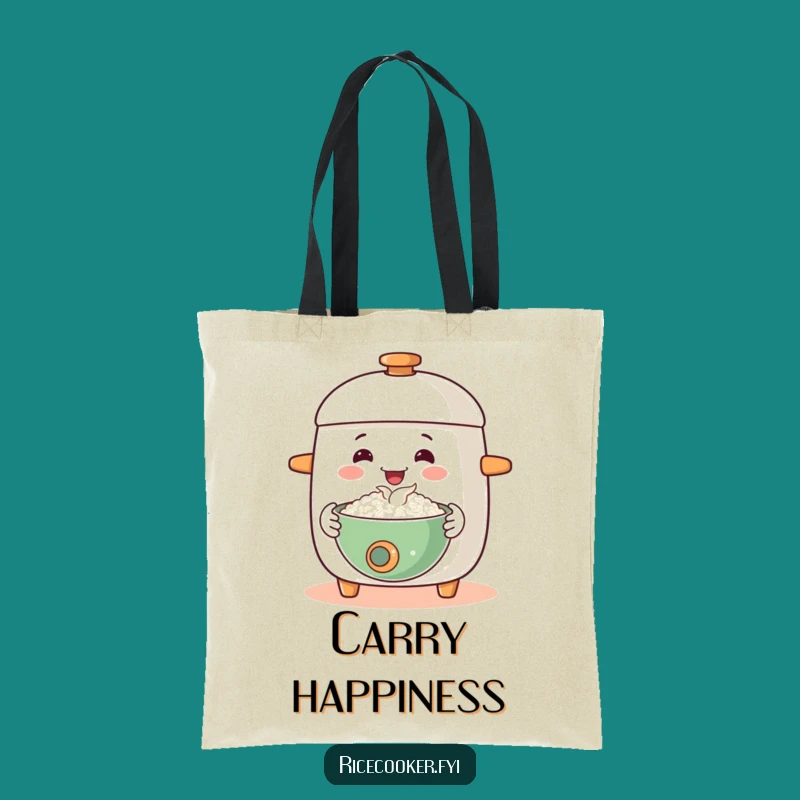 Funny Happy Rice Cooker Tote Bag: Carry Comfort!