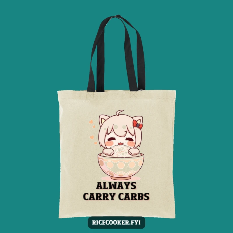 Funny Rice Bowl Tote Bag: Carry Your Love for Carbs with This Hilarious Accessory Gift