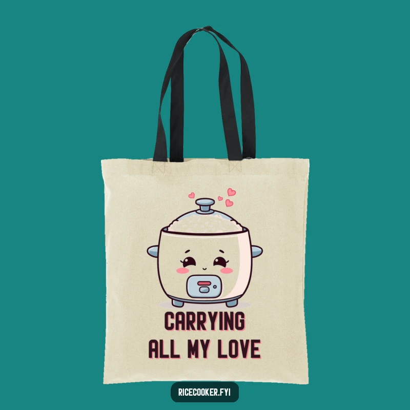 Funny Smiling Rice Cooker Tote Bag, Carry Your Essentials with Humor, Ideal Funny Gift