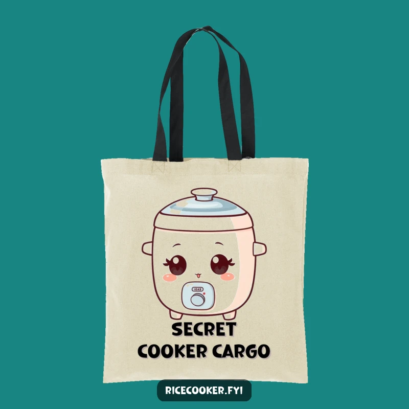 Funny Winking Rice Cooker Tote Bag, Playful Wide-Eyed Carry-All, Humorous Shopping Bag