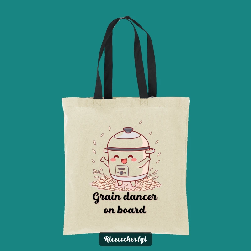 Funny Dancing Rice Cooker Tote Bag, Joyful Grain Dance Reusable Bag, Eco-Friendly Gift